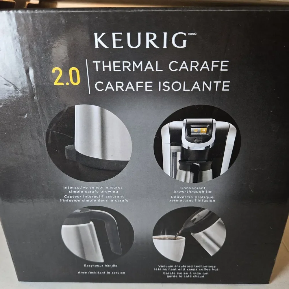 Keurig 2.0 Stainless Steel Thermal Double Wall Coffee Carafe 4 Cup Capacity CIB